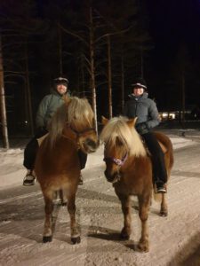 Paardrijden op Finse paarden door de sneeuw