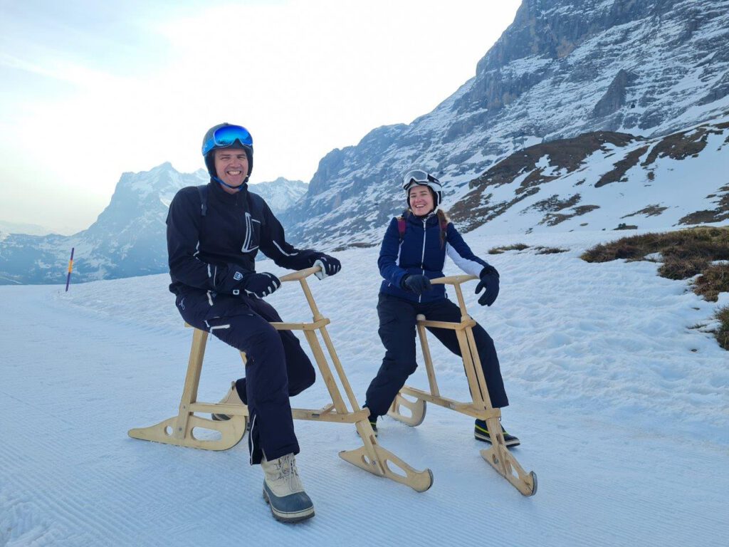 In het Zwitserse Skigebied Jungfrau Region slee je met velogemels