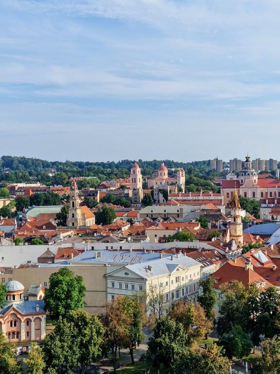 Uitzicht over leuk Vilnius vanaf Sint John's kerk