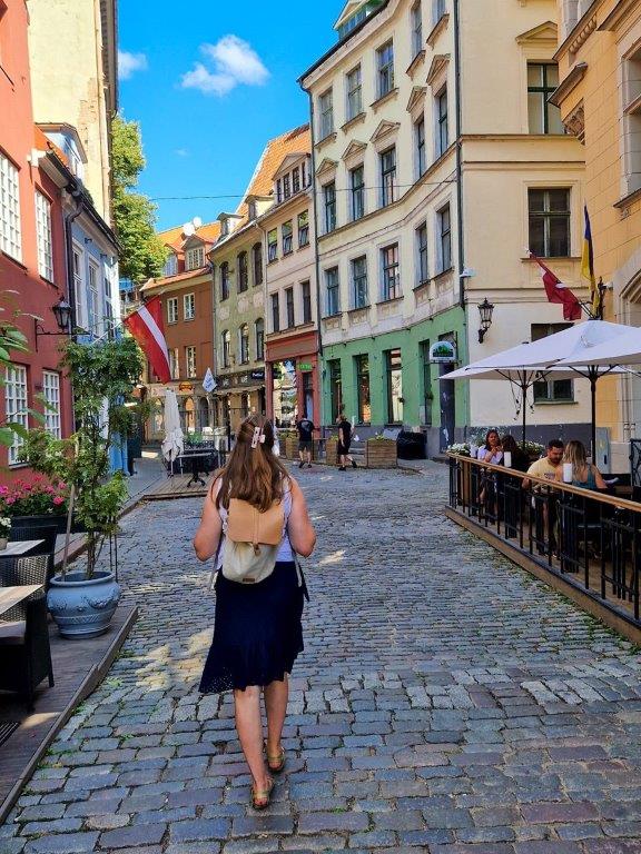 De straten van Riga in Letland