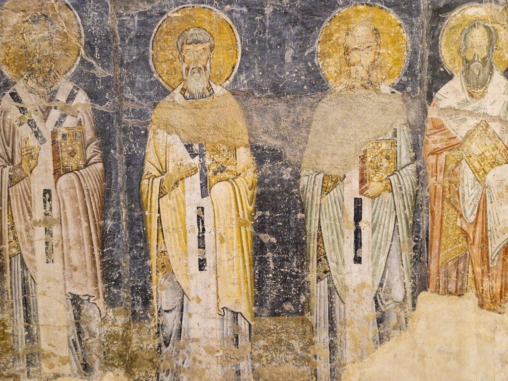 Frescoes in Sveta Sofija Kathedraal Noord-Macedonië in Ohrid