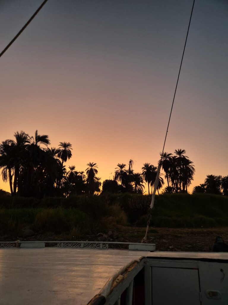 Nacht aan boord van een felucca zeilschip op de Nijl in Egypte